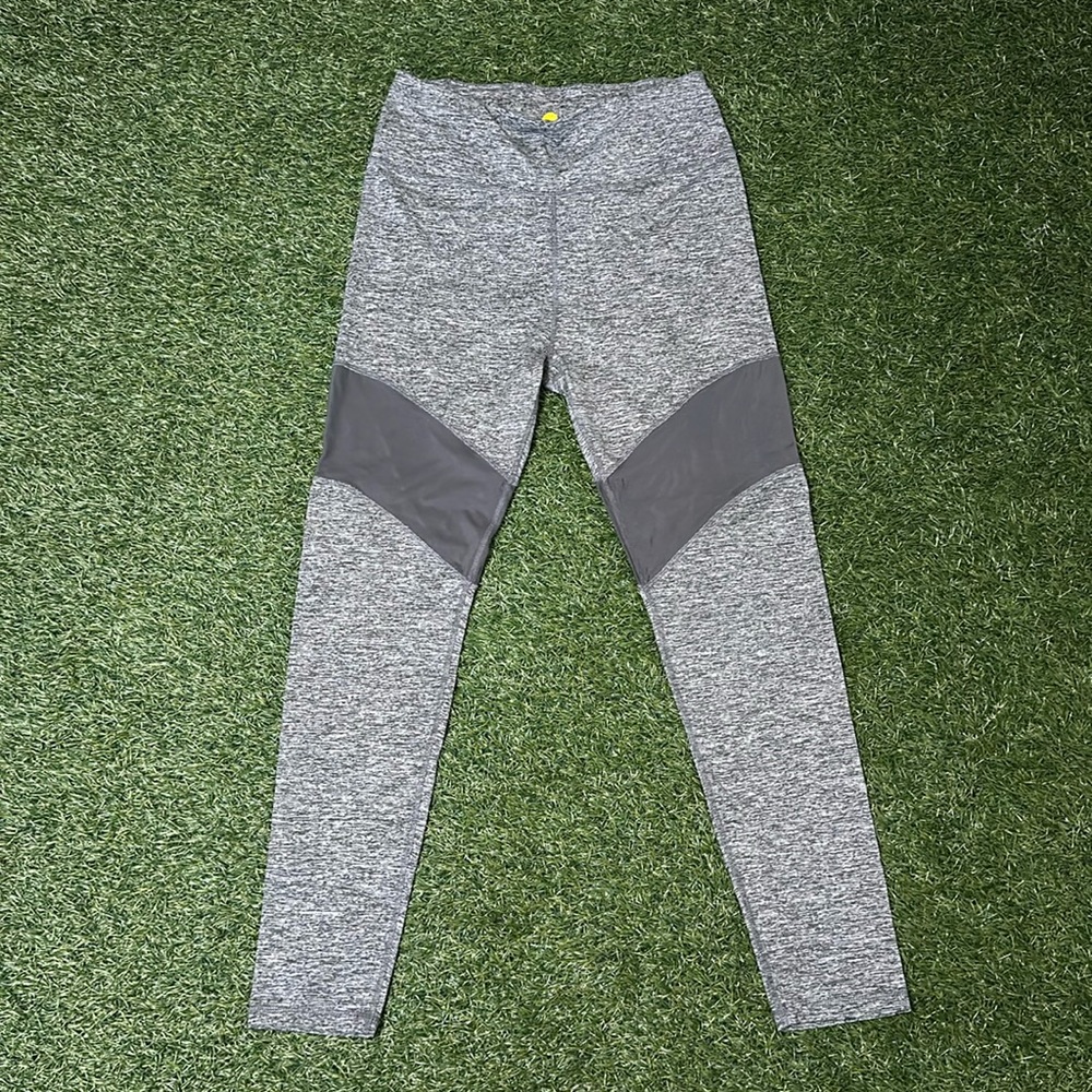 Sheer cutout leggings with zipper phone/money/keys pocket in back band